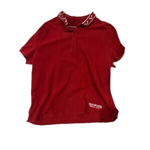 True Religion Red Polo Golf Shirt Mens M